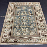 4’2 x 5’3 Classic Antique Rug Muted Midnight Blue, Gray Blue, Green & Brown 5740