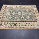 4’2 x 5’3 Classic Antique Rug Muted Midnight Blue, Gray Blue, Green & Brown 5740