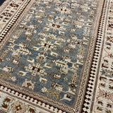 4’2 x 5’3 Classic Antique Rug Muted Midnight Blue, Gray Blue, Green & Brown 5740