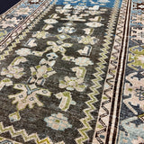 3’4 x 6’2 Classic Vintage Rug Denim Blue, Brown, Mocha & Chartreuse  5742