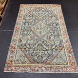 4’2 x 6’6 Classic Vintage Rug Muted Black, Rust, Sage & Bone 5744