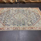 4’2 x 6’6 Classic Vintage Rug Muted Black, Rust, Sage & Bone 5744