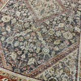 4’2 x 6’6 Classic Vintage Rug Muted Black, Rust, Sage & Bone 5744