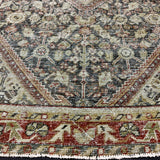 4’2 x 6’6 Classic Vintage Rug Muted Black, Rust, Sage & Bone 5744