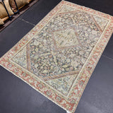 4’2 x 6’5 Classic Vintage Rug Muted Black, Rust, Sage & Bone 5735
