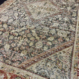 4’2 x 6’5 Classic Vintage Rug Muted Black, Rust, Sage & Bone 5735