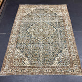 4’6 x 6’2 Classic Antique Rug Muted Blue-Black, Brown, Blue & Beige 5739