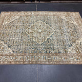 4’6 x 6’2 Classic Antique Rug Muted Blue-Black, Brown, Blue & Beige 5739