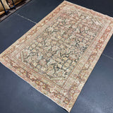 4’3 x 6’4 Classic Vintage Rug Muted Black, Rust, Camel  & Beige 5741