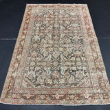 4’3 x 6’4 Classic Vintage Rug Muted Black, Rust, Camel  & Beige 5741