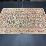 4’3 x 6’4 Classic Vintage Rug Muted Black, Rust, Camel  & Beige 5741