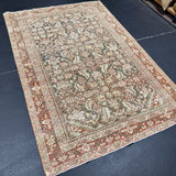 4’3 x 6’4 Classic Vintage Rug Muted Black, Rust, Camel  & Beige 5741