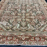4’3 x 6’4 Classic Vintage Rug Muted Black, Rust, Camel  & Beige 5741