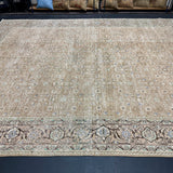 9’10 x 12’11 Classic Vintage Rug Cappuccino Beige, Sage, Teal & Periwinkle 5754