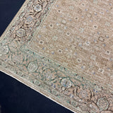 9’10 x 12’11 Classic Vintage Rug Cappuccino Beige, Sage, Teal & Periwinkle 5754