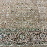 9’10 x 12’11 Classic Vintage Rug Cappuccino Beige, Sage, Teal & Periwinkle 5754