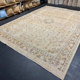 9’7 x 13’2 Classic Vintage Rug Muted  Beige, Saffron & Teal 5748