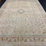 9’7 x 13’2 Classic Vintage Rug Muted  Beige, Saffron & Teal 5748
