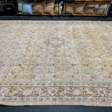 9’7 x 13’2 Classic Vintage Rug Muted  Beige, Saffron & Teal 5748
