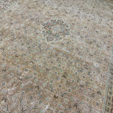 9’7 x 13’2 Classic Vintage Rug Muted  Beige, Saffron & Teal 5748