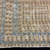 9’10 x 12’8 Tribal Vintage Rug Muted  Beige, Denim Blue & Brown 5755