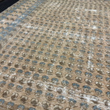 9’10 x 12’8 Tribal Vintage Rug Muted  Beige, Denim Blue & Brown 5755