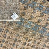 9’10 x 12’8 Tribal Vintage Rug Muted  Beige, Denim Blue & Brown 5755