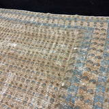 9’10 x 12’8 Tribal Vintage Rug Muted  Beige, Denim Blue & Brown 5755