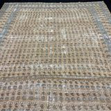 9’10 x 12’8 Tribal Vintage Rug Muted  Beige, Denim Blue & Brown 5755