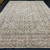 9’5 x 12’8 Classic Vintage Rug Taupe, Sea Green & Beige 5749