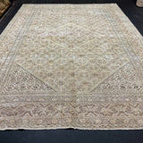 9’7 x 12’9 Classic Vintage Rug Beige, Sage Green &  Brown 5747