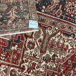 8’10 x 11’6 Classic Vintage Rug Muted Oxblood Red, Blue, Cream & Green 5753 Linda's Barn