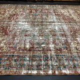 9’ x 11’3 Classic Vintage Rug Muted Grays, Reds, Blues, Greens 5320
