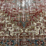 9’ x 11’3 Classic Vintage Rug Muted Grays, Reds, Blues, Greens 5320