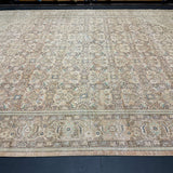 9’11 x 12’8 Classic Vintage Rug Muted Ecru Beige, Sea Green & Periwinkle 5751