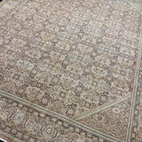 9’11 x 12’8 Classic Vintage Rug Muted Ecru Beige, Sea Green & Periwinkle 5751