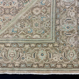 9’11 x 12’8 Classic Vintage Rug Muted Ecru Beige, Sea Green & Periwinkle 5751