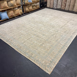 ON HOLD 10’ x 14’ Distressed Silk Classic Khotan Rug Beige & Blue LB03