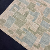 9’ x 12’ Distressed Silk Swedish Rug Blue, Green & Stone LB13