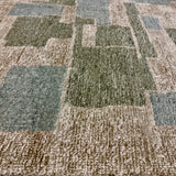 9’ x 12’ Distressed Silk Swedish Rug Blue, Green & Stone LB13