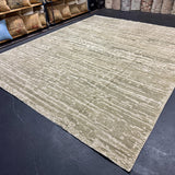 9’ x 12’ Distressed Silk Swedish Rug Green & Stone LB07