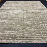 9’ x 12’ Distressed Silk Swedish Rug Green & Stone LB07