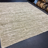 9’ x 12’ Distressed Silk Swedish Rug Green & Stone LB07