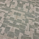 9’ x 12’ Distressed Silk Swedish Rug Green & Stone Beige LB042