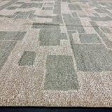 9’ x 12’ Distressed Silk Swedish Rug Green & Stone Beige LB042