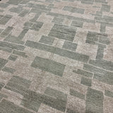 9’ x 12’ Distressed Silk Swedish Rug Green & Stone Beige LB042