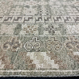 ON HOLD 9’x 12’ Distressed Silk Classic Khotan Rug Beige & Sage LB01