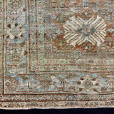 9’5 x 12’4  Classic Antique Rug Muted Powder Blue, Rust, Bone & Brown 5759