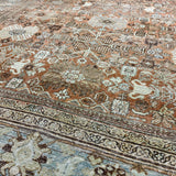 9’5 x 12’4  Classic Antique Rug Muted Powder Blue, Rust, Bone & Brown 5759