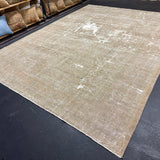 8’10 x 12’3 Classic Vintage Rug Muted Gray-Beige, Denim & Sea Foam Green 5756